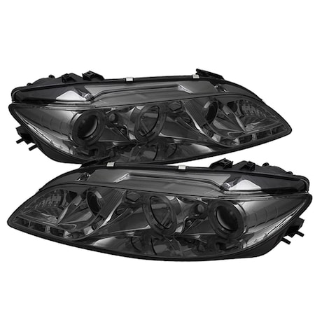 Whole-In-One LED Halo Fog Lights Projector Headlights for 2003-2005 Mazda 6 - DRL Smoke WH3831584